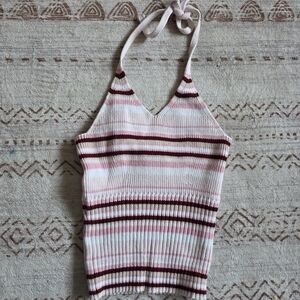 Wet Seal Pink and White Striped Camisole